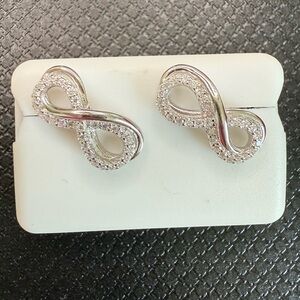 Moissanite Sterling Silver Infinity Earrings